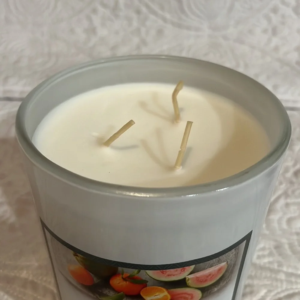 Threshold Red Mandarin & Guave 3 wick candle, new‎
